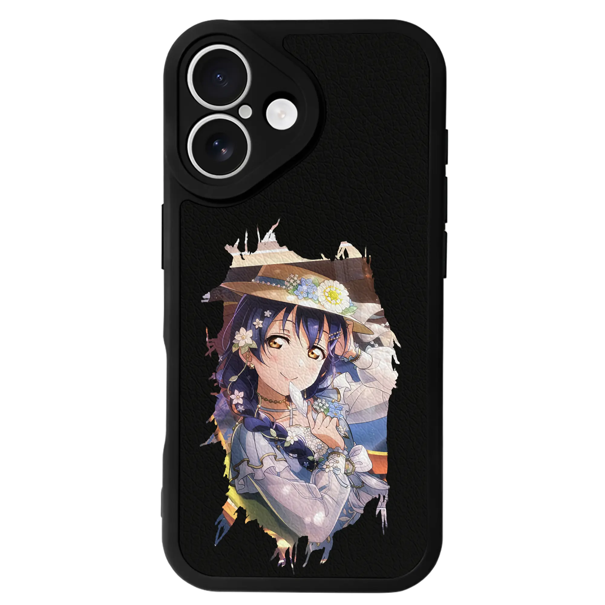 Love Live! グッズ,園田海未 - IPhone 16シリーズ対応 ・ シリコンスマホケース ・ レザー調 ・ 高精度フィット ・ 耐衝撃 ・ ワイヤレス充電対応 ・ 精密カット